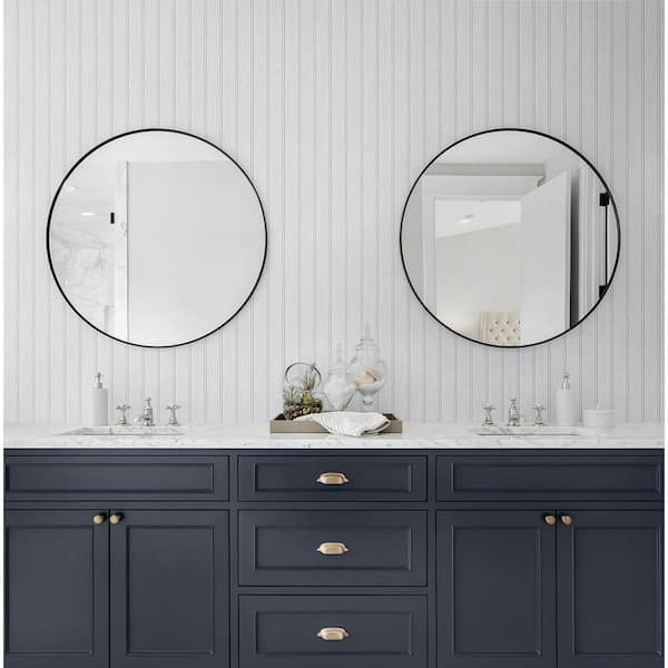 Pearl Grey Faux Beadboard Prepasted Paper Wallpaper Roll