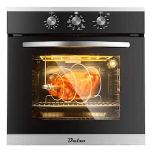 24 in. Single Electric Wall Oven With Convection Knob Control in Black