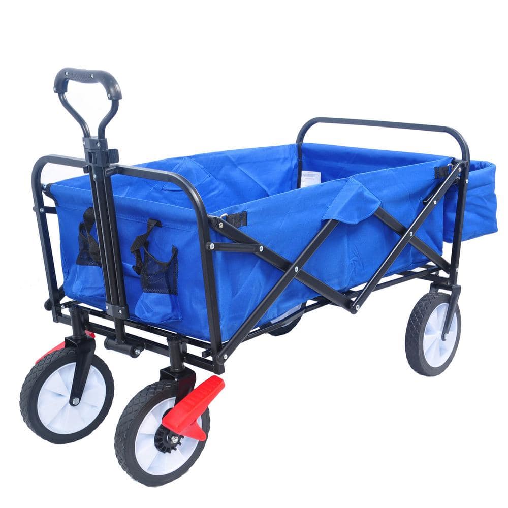 SUNRINX 3 cu. ft. Fabric Garden Cart in Blue MG35-8-YC - The