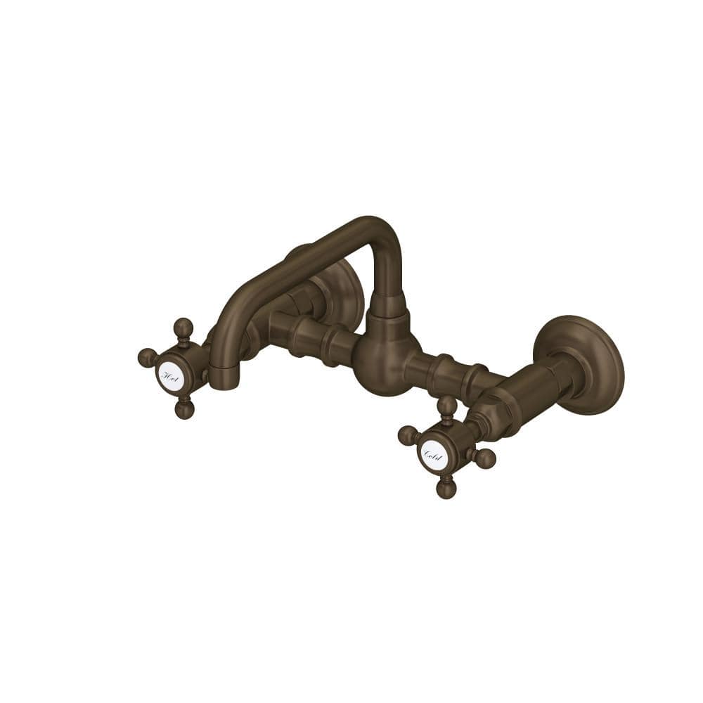 Rohl Country Bath Tuscan Brass 2-handle Widespread Bathroom Sink Faucet with Drain