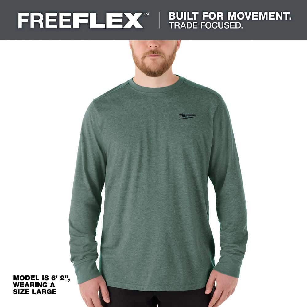 Milwaukee Men's X-Large Dark Green Cotton/Polyester Long Sleeve