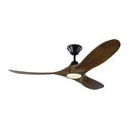 Maverick II 52 in. Integrated LED Indoor/Outdoor Matte Black Ceiling Fan with Dark Walnut Blades with Remote Control
