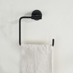 Bath Wall Mounted Towel Ring SUS304 Hand Towel Bar Stainless Steel Towel Holder in Matte Black