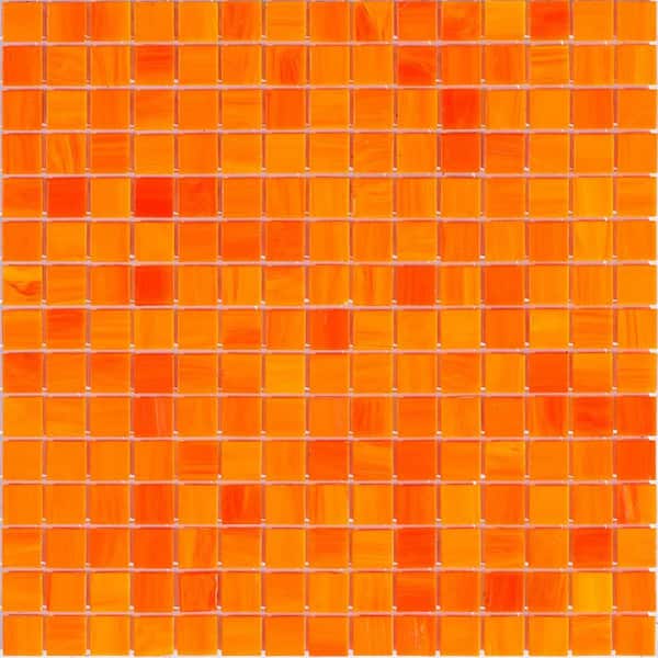 Apollo Tile Dune Glossy Fire Orange 12 in. x 12 in. Glass Mosaic Wall and Floor Tile (20 sq. ft./case) (20-pack)