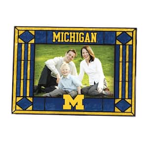 NCAA 4 in. x 6 in. Gloss Multicolor Art Glass Michigan Picture Frame