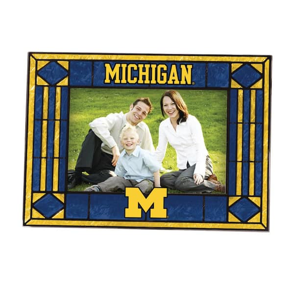 The Memory Company NCAA 4 in. x 6 in. Gloss Multicolor Art Glass Michigan Picture Frame