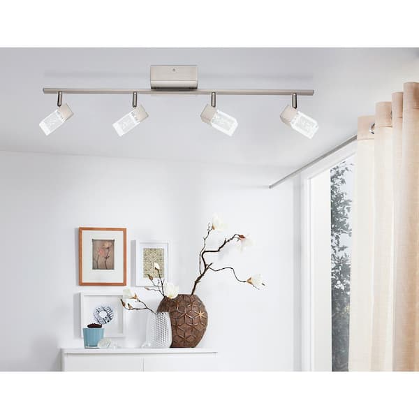 Eglo Cantil 33.19 in. Matte Nickel LED Track Lighting Kit with Clear  Acrylic Shades 203186A - The Home Depot | Tischläufer