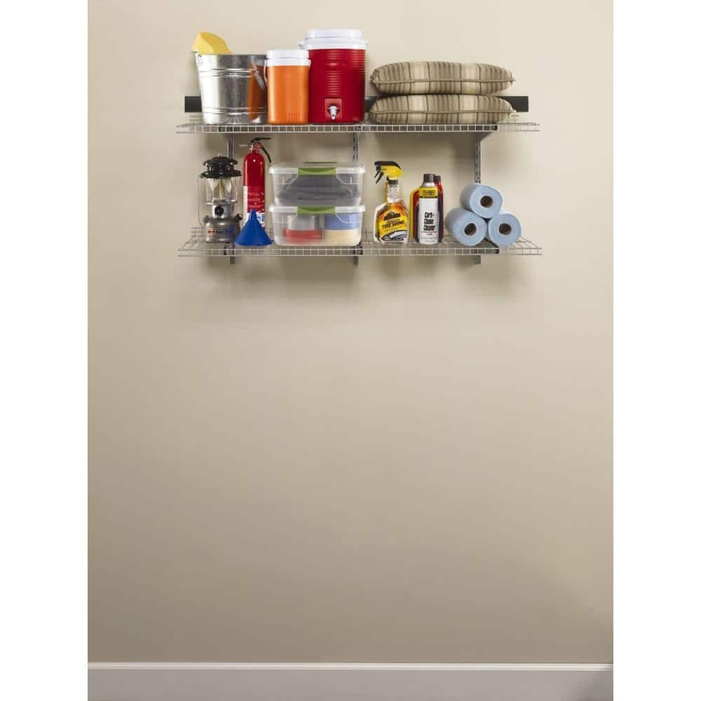 Rubbermaid 4 ft. Satin Nickel Wire Shelf