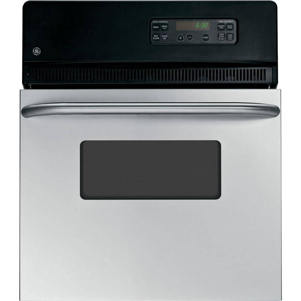 GE 24 in. Single Electric Wall Oven Self-Cleaning in Stainless Steel, Silver