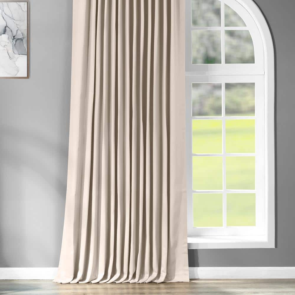 Eggnog Extra Wide Blackout Polyester Puddle Length Curtain Panel