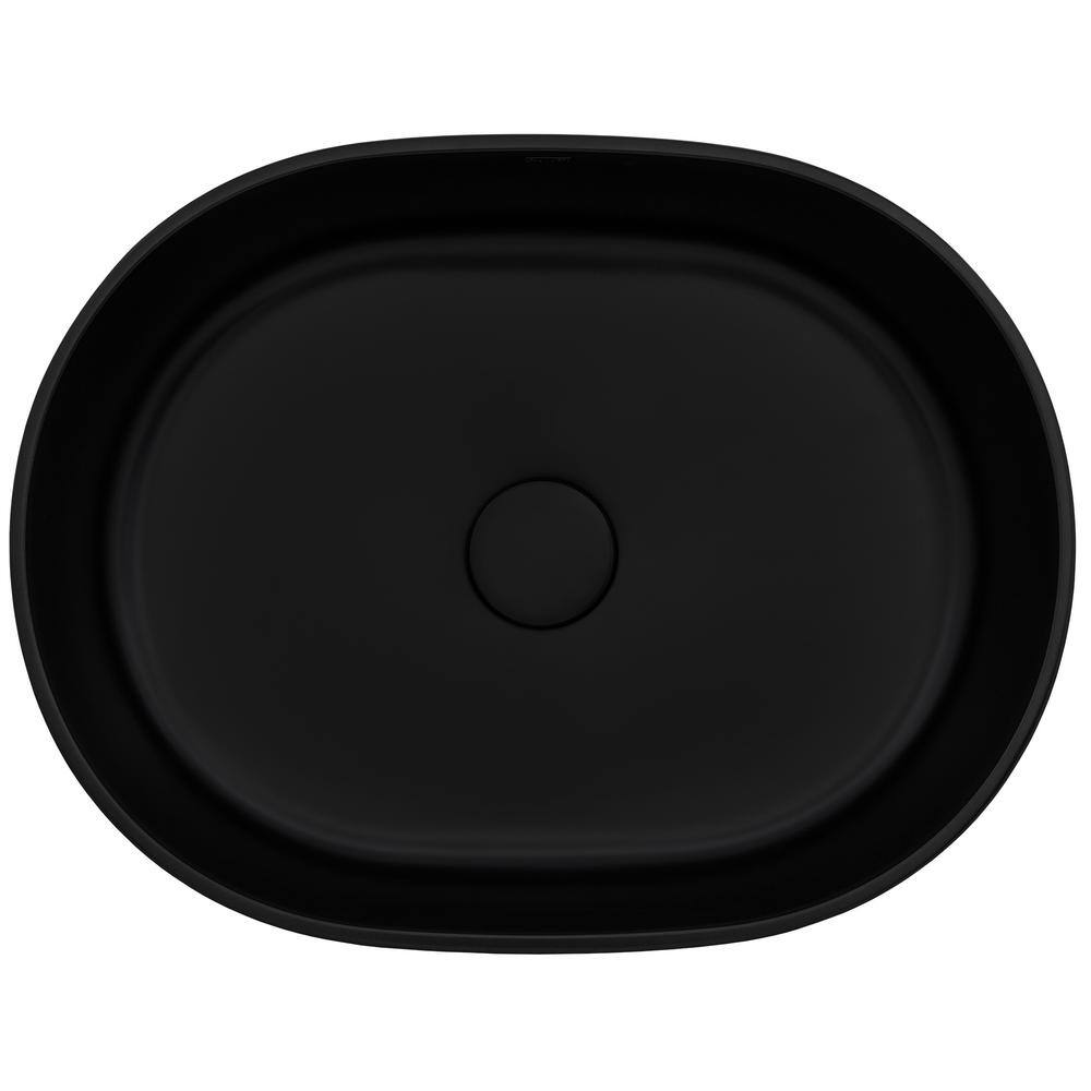 Matte Black 28" Stone Above-Counter Vessel Sink