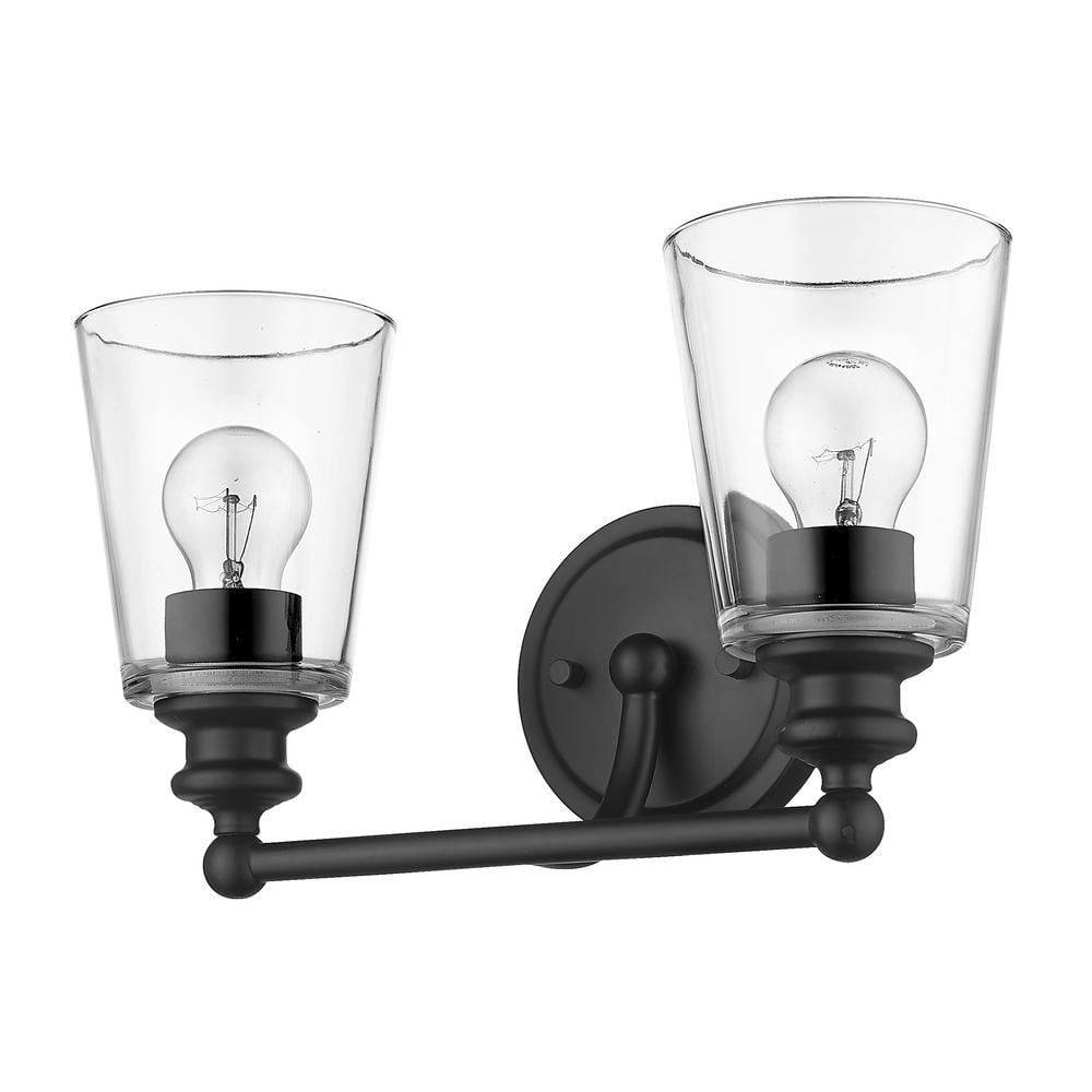 Ceil 2-Light Matte Black Vanity Light price history on PriceWatchPro