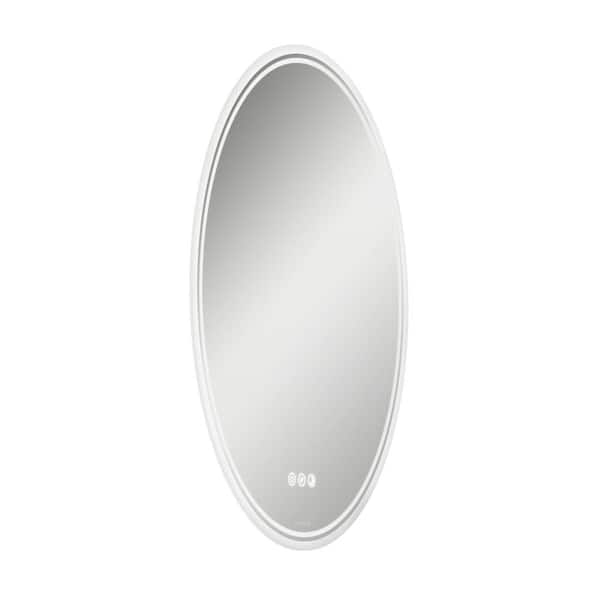 Corby 22 in. W x 28 in. H 3CCT Defog Oval Frameless Integrated LED Wall Bathroom Vanity Mirror