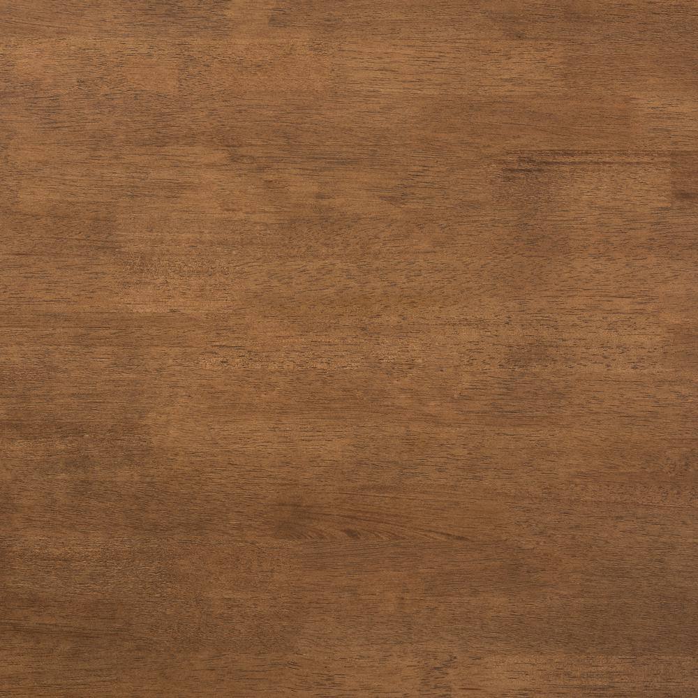 Walnut Brown Rectangular Solid Wood Coffee Table with Shelf