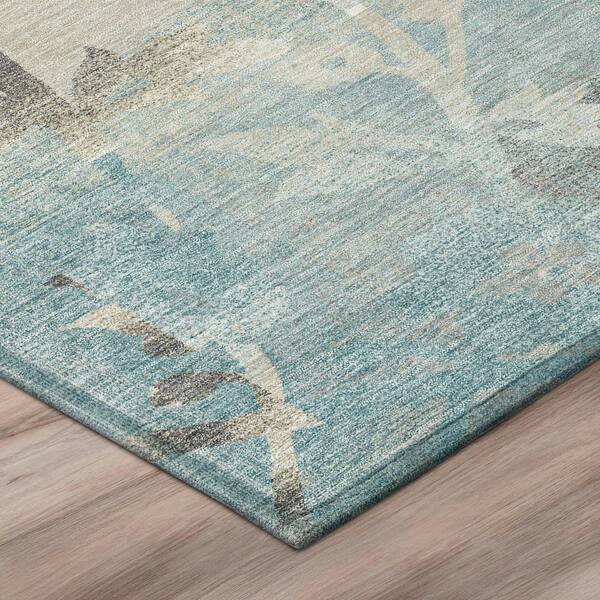 Chantille Machine Washable Indoor/Outdoor Abstract ACN2915 Teal 2 ft. x 7 ft. Runner Rug