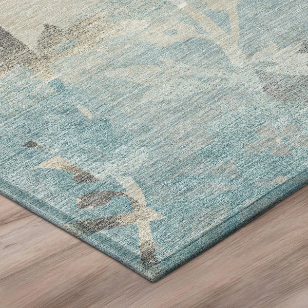Chantille Machine Washable Indoor/Outdoor Abstract ACN2915 Teal 8 ft. x 10 ft. Area Rug