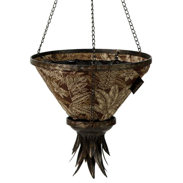 Bombay Outdoors Black Sierra Hanging Planter With Espresso Liner