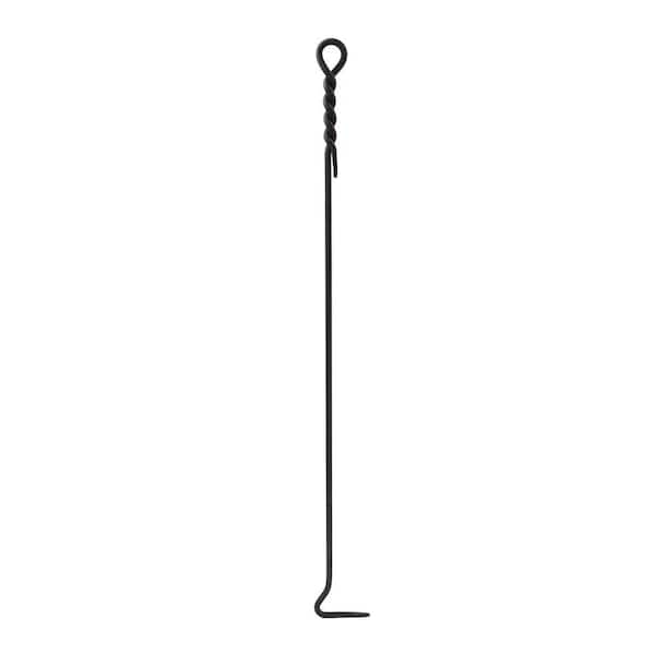 ACHLA DESIGNS 36 in. Tall Black Extra-Long Rope Design Fireplace Poker