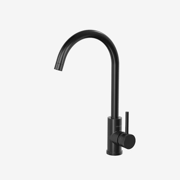 ANGELSEY Single-Handle High-Arc Kitchen Faucet with 360° Spout Swivel in Matte Black