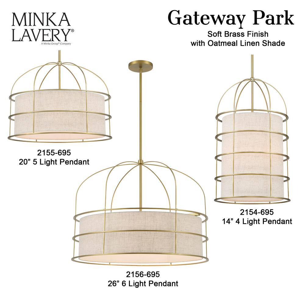 Gateway Park Coal Finish 5-Light Drum Pendant with Oatmeal Linen Shade