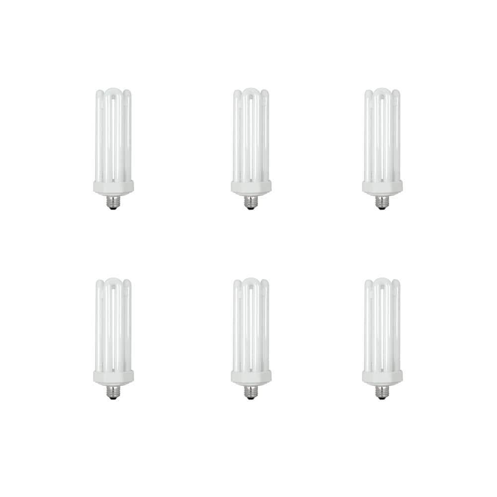 Feit Electric 300-Watt Equivalent CFLNI Quad Tube E26 Base with Mogul Base Adapter Non-Dimmable CFL Light Bulb Daylight 6500K (6-Pack) -  PLF65/65/G2/6