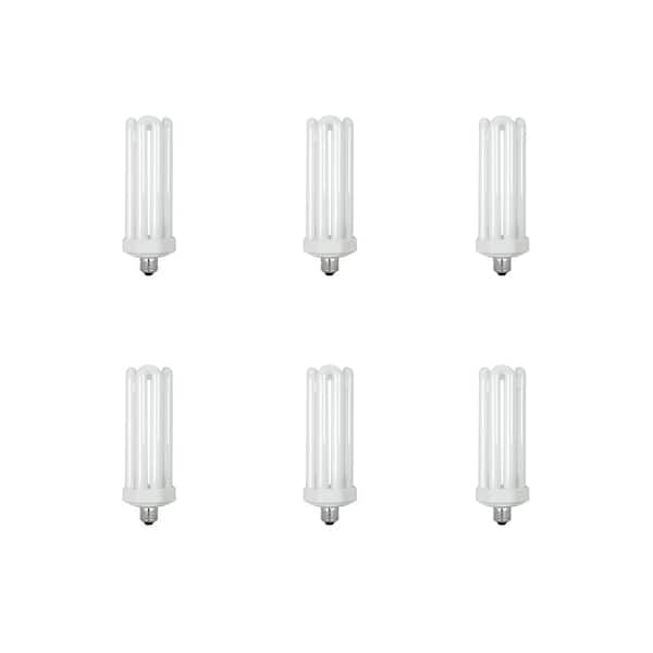 Feit Electric 300-Watt Equivalent CFLNI Quad Tube E26 Base with Mogul Base Adapter Non-Dimmable CFL Light Bulb Daylight 6500K (6-Pack)