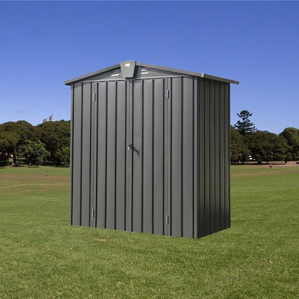 5.7 ft. W x 3 ft. D Metal Storage Shed with Double Hinged Door (17 sq. ft.)