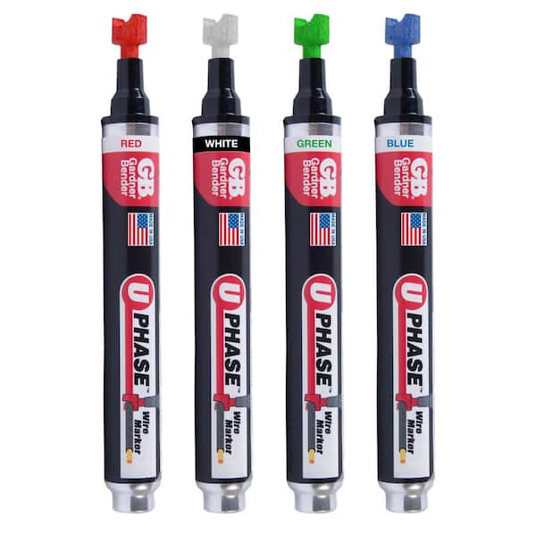 U-Phase® Wire Marker Pack - Blue, Red, White, Green - U-Mark, Inc. 10718PSA
