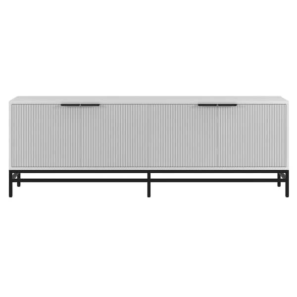 Meyer&Cross Montello 70 in. White TV Stand Fits TV's up to 78 in.