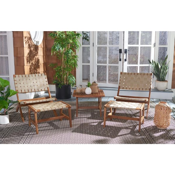 Darryl Brown Acacia Wood Outdoor Lounge Chair Set without Cushion (5-Piece)