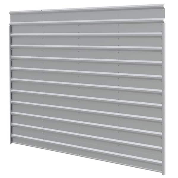 20 ft. W x 9 ft. H Eggshell Galvanized Steel 1-Sided Carport Enclosure