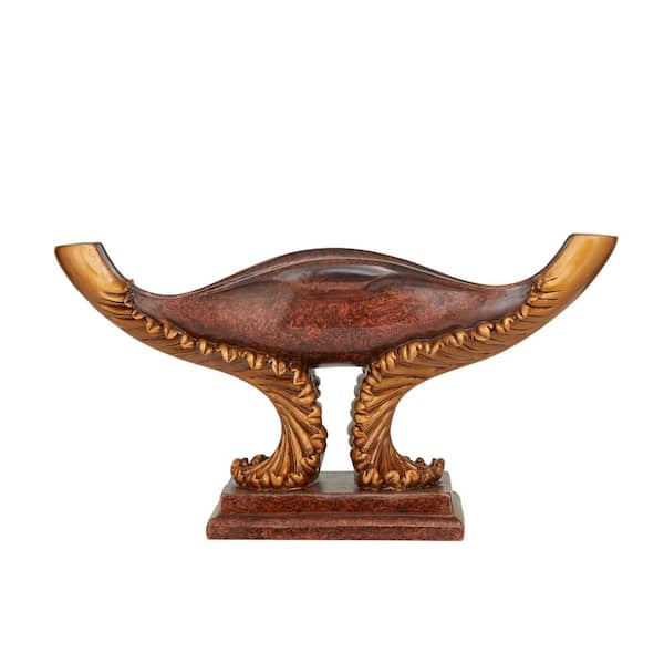 Litton Lane Brown Polystone Traditional Decorative Bowl