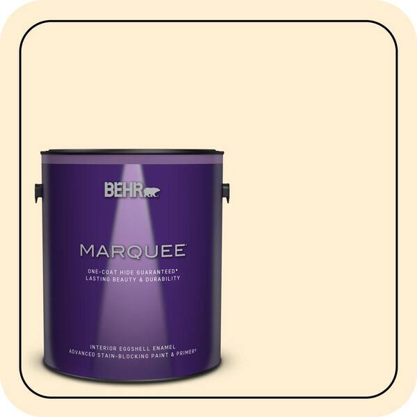 BEHR MARQUEE 1 gal. #YL-W03 Honied White Eggshell Enamel Interior Paint & Primer