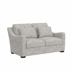 York 62 in. Slope Arm Polyester Casual Loveseat in Gray