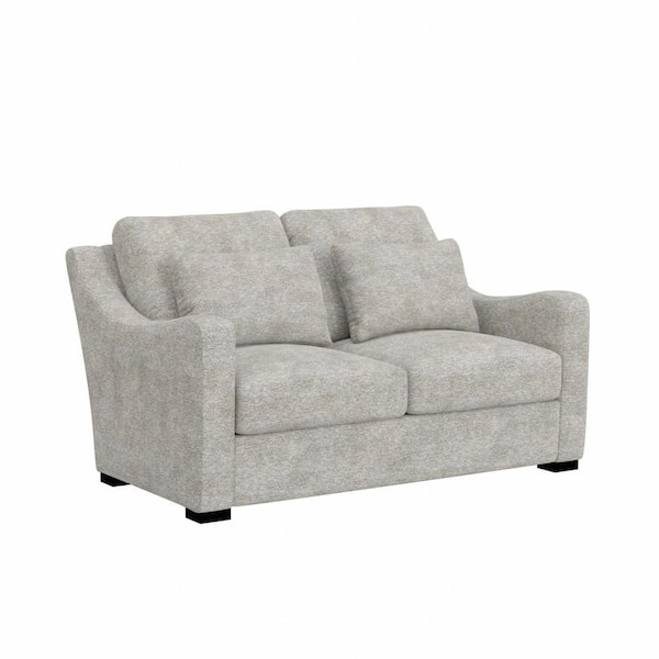 Hillsdale Furniture York 62 in. Slope Arm Polyester Casual Loveseat in Gray