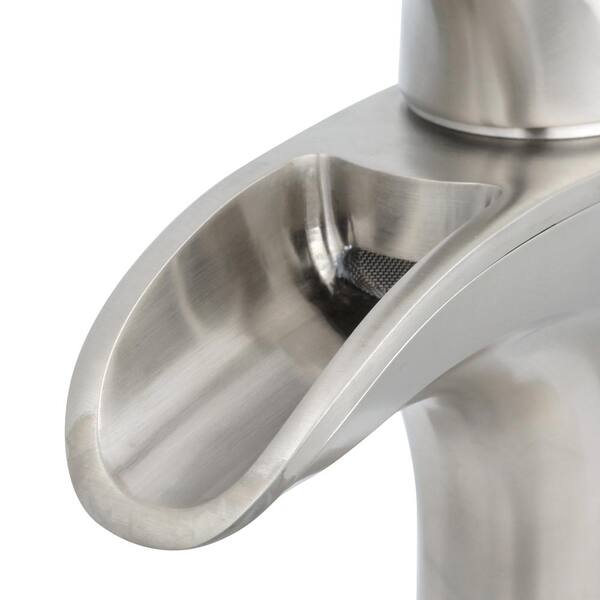 Brea 4 in Centerset Single-Handle Bathroom Faucet in Brushed Nickel by Pfister