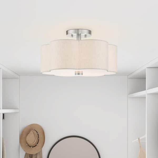 Maycrest 3 Light Brushed Nickel Semi Flush Mount