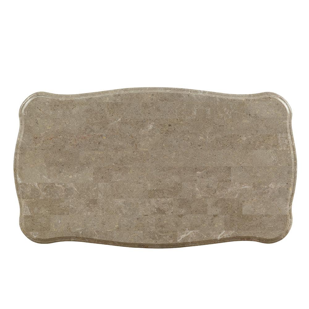 Gorsedd Rectangular Marble Top Antique White Coffee Table