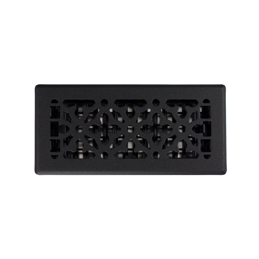 Gothic Black Steel Rectangular Floor Register 4x10