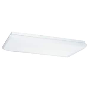4-Light White Fluorescent Ceiling Fixture