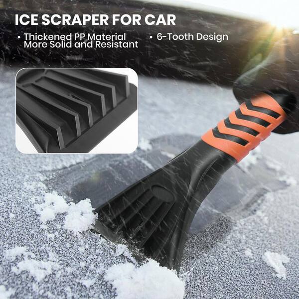 42" Extendable Snow Brush & Ice Scraper - 4-in-1 Car Snow Removal Tool With Pivoting Head