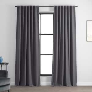 Persimmon Bellino Textured Faux Linen Room Darkening Curtains For Bedroom (1-Panel), 50 in. W x 63 in. L