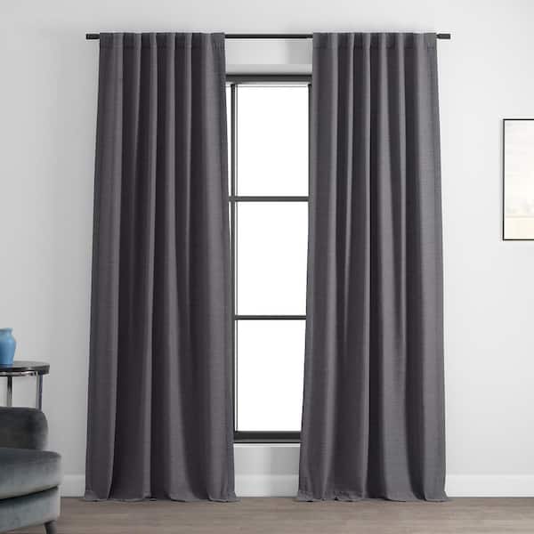 Persimmon Bellino Textured Faux Linen Room Darkening Curtains For Bedroom (1-Panel), 50 in. W x 63 in. L