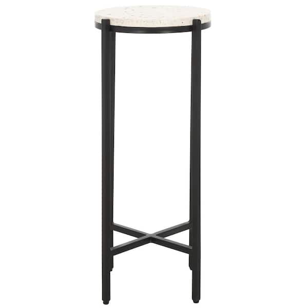 SAFAVIEH Baker 26.5 in. White Round Marble End Table