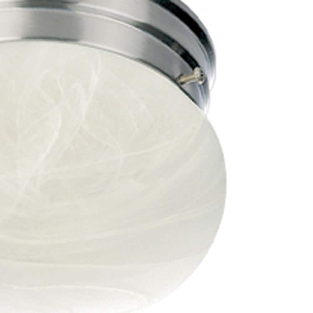 Minster Brushed Nickel Alabaster Glass Flush Mount Light