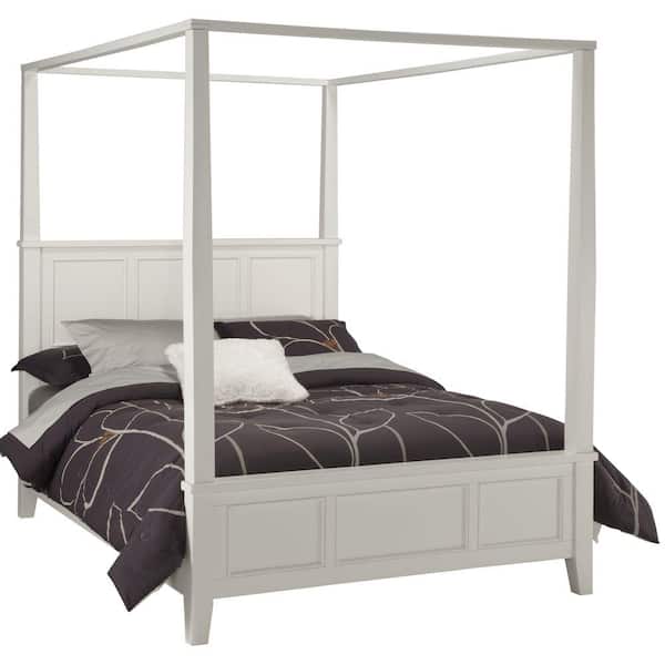 HOMESTYLES Naples White Queen Canopy Bed