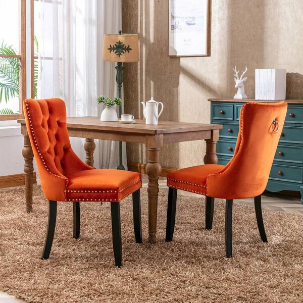 contemporary orange dining chairs