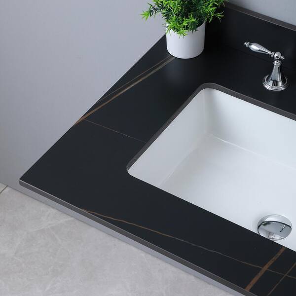 Juliette 31 in. W x 22 in. D Vitreous China Vanity Top in White with Single Faucet Hole Juliette 31 in. W x 22 in. D Vitreous China Vanity Top in White with Single Faucet Hole