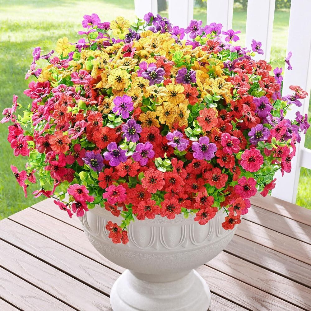 Afoxsos 13 in. H Outdoor Artificial Flowers, 12 Bundles, UV
