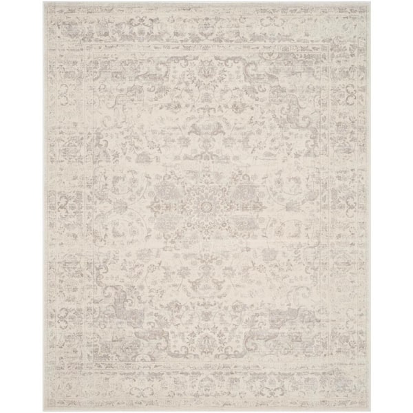 SAFAVIEH Carnegie Cream/Light Gray 8 ft. x 10 ft. Border Distressed Area Rug